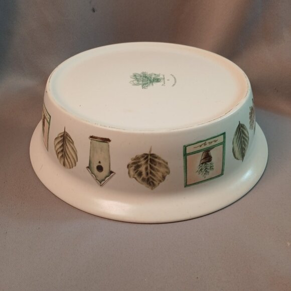 Pfaltzgraff 9" Round Vegetable Bowl Naturewood Stoneware Vintage 1997 Garden - Picture 4 of 8